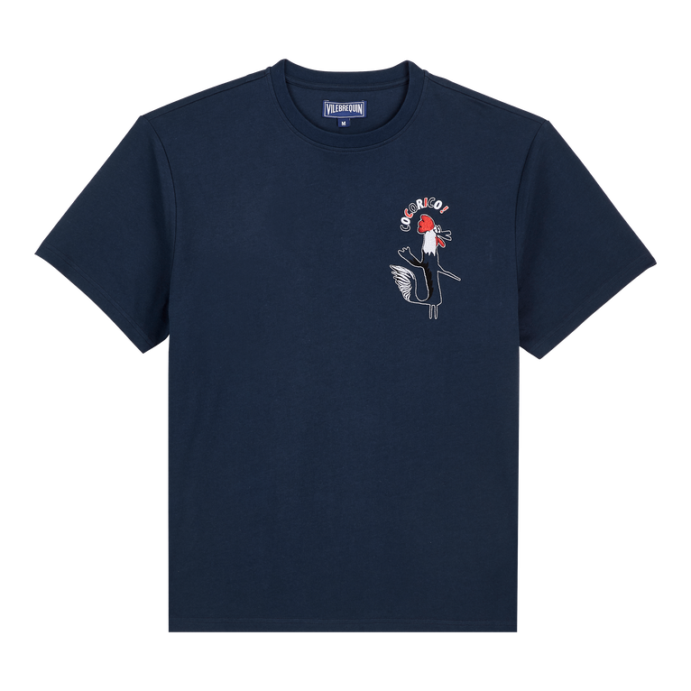 Men Organic Cotton Oversized T-shirt Cocorico! - Tee Shirt - Ted - Blue - Size XXXL - Vilebrequin
