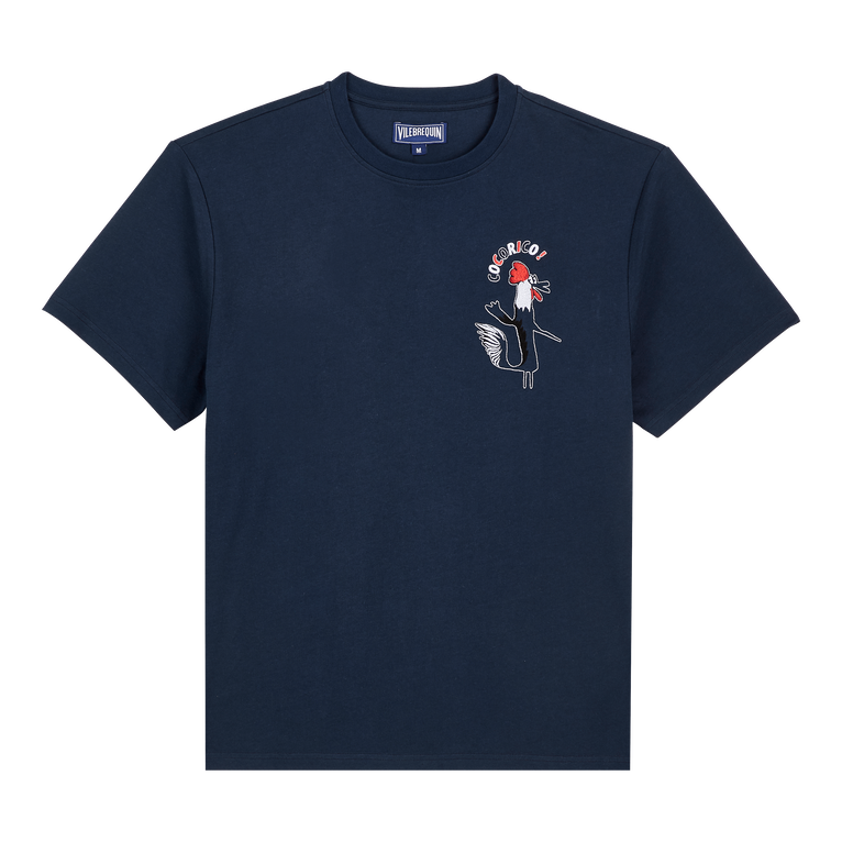 Men Organic Cotton Oversized T-shirt Cocorico ! - Ted - Blue - Size S - Vilebrequin