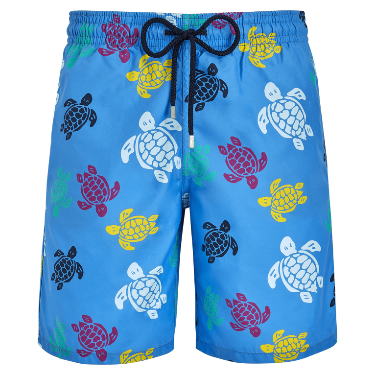 Men Long Swim Shorts Ronde Des Tortues Multicolore - Okoa - Blue - Size M - Vilebrequin
