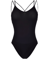 Women One-Piece Swimsuit Second Skin effect Black front view
