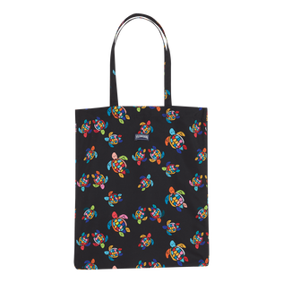 Tote bag Over the rainbow turtles Black front view