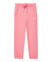 Pantalon jogging en coton fille uni Bonbon vue de face