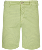 Men Cotton Bermuda Shorts Micro Flower Lemongrass front view