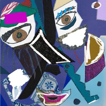 Borsa da spiaggia Envoûtement - Vilebrequin x Deux Femmes Noires Purple blue stampe