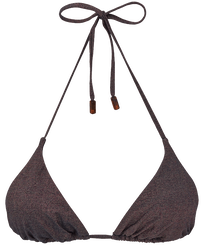 Damen Triangel Uni - Changeant Shiny Triangel-Bikinioberteil für Damen, Burgunderrot Vorderansicht
