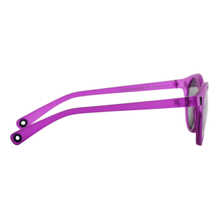 Lunette de Soleil Flottante violette unie Orchidee vue portée de dos