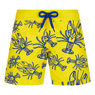 Boys Swim Shorts Lobster Flocked Mimosa front view
