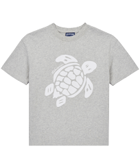 Camiseta con estampado Turtle para niño Gris jaspeado vista frontal