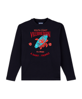 Men Cotton Long Sleeves T-shirt Turtles Surf Navy front view