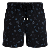 Men Swim Shorts Embroidered Ronde des Tortues - Limited Edition Black front view