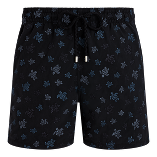 Men Swim Shorts Embroidered Ronde des Tortues - Limited Edition Black front view