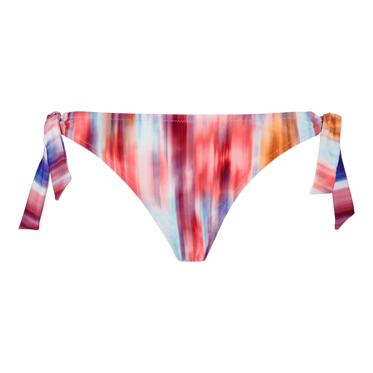 Women Side Tie Bikini Bottom Ikat Flowers - Flamme - Multi
