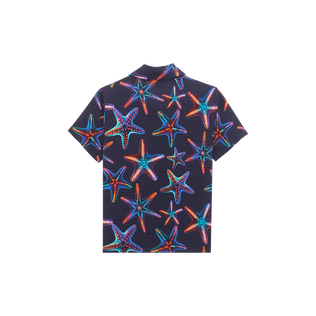 男童 Disco Stars 粘胶纤维保龄球衫 Navy 后视图