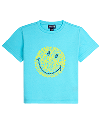 Camiseta de algodón con estampado Turtles Smiley para niño - Vilebrequin x Smiley® Lazulii blue vista frontal