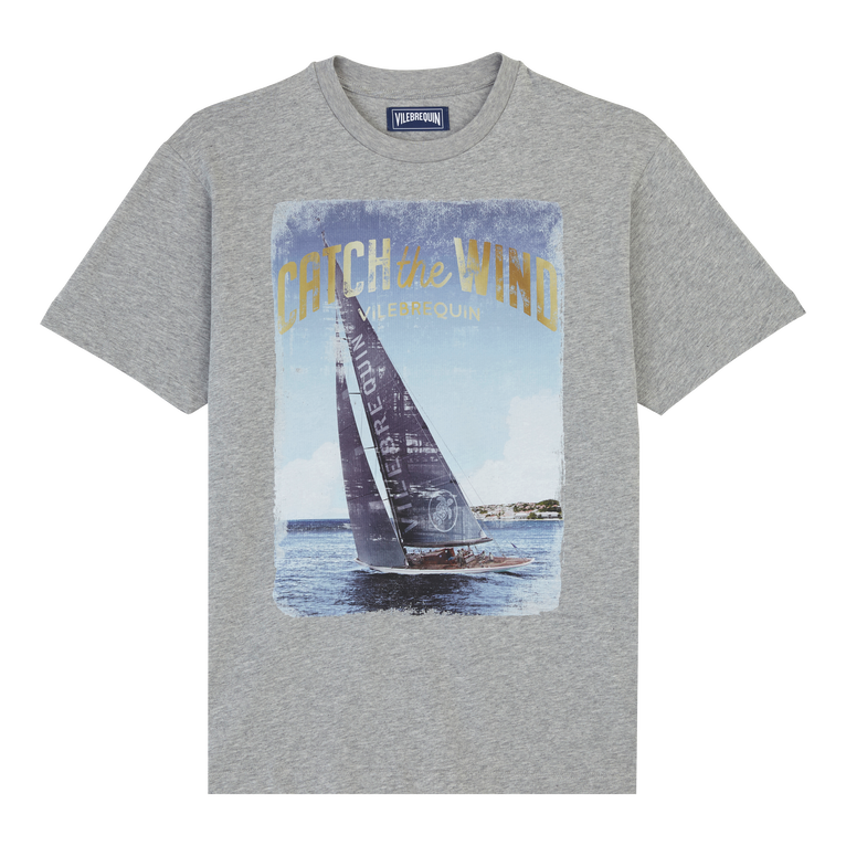 T-shirt Uomo In Cotone Blue Sailing Boat - T-shirt - Portisol - Grigio