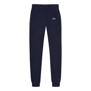 Men Jogger Cotton Pants Solid Navy back view