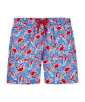 Boys Ultra-light and packable Swim Shorts Crabs and Shrimps Earthenware front view