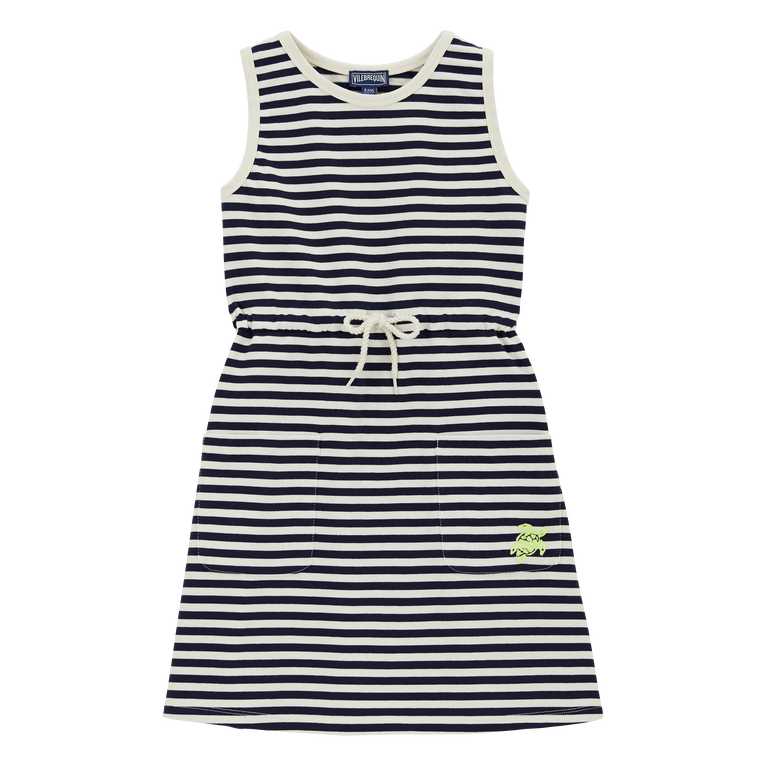Girls Organic Cotton Striped Tank Dress - Dress - Glowy - Blue - Size 14 - Vilebrequin