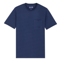 T-shirt uomo in cotone biologico tinta unita Blu marine vista frontale