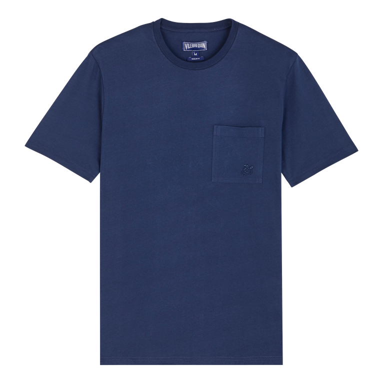 Men Organic Cotton T-shirt Solid - Tee Shirt - Titus - Blue - Size XXL - Vilebrequin