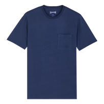 Men Organic Cotton T-Shirt Solid Navy front view