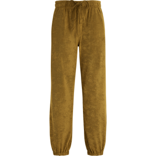 Unisex Terry Pants Solid Bark front view