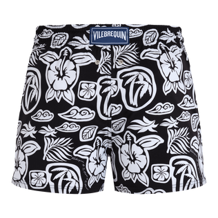 Men Short Swim Shorts Tahiti Turtles Black back view