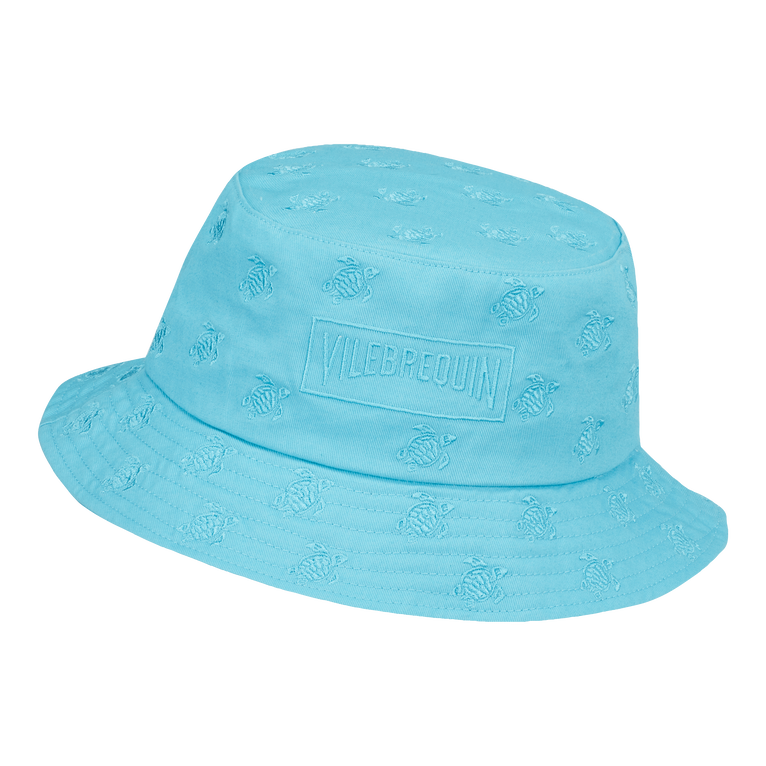 Embroidered Bucket Hat Turtles All Over - Boom - Blue - Size M/L - Vilebrequin