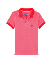 Boys Cotton Changing Polo Solid Poppy red front view