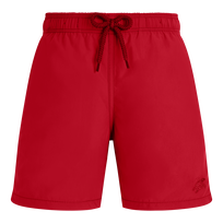 Maillot de bain garçon uni Brique vue de face