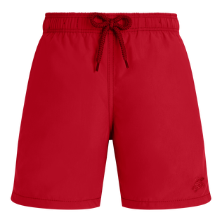 Maillot de bain garçon uni Brique vue de face
