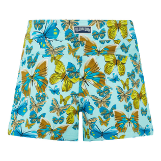 Pantalón corto de baño con cintura plana y estampado Butterflies para mujer Laguna vista trasera
