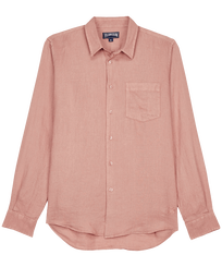 Hombre Autros Liso - Camisa de lino con tinte natural para hombre, Dew vista frontal