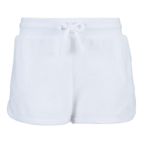 Girls Terry Short Solid White front view