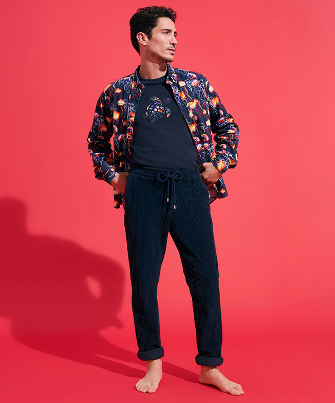 Look pantalon velour clearance homme