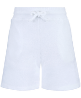 Boys Terry Bermuda Solid White front view