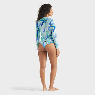 Women Zipped UV-Protection Long Sleeves Rashguard Madrague Thalassa back worn view