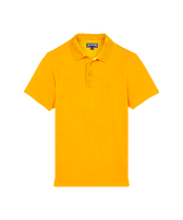 Men Terry Polo Shirt Solid Mango front view