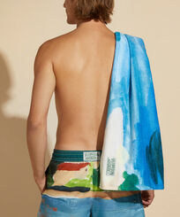 Unisex Organic Cotton Towel 360 Landscape - Vilebrequin x Highsnobiety Chambray front worn view