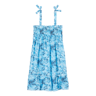 女童 Flowers 扎染纯棉连衣裙 Navy 后视图