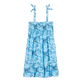 女童 Flowers 扎染纯棉连衣裙 Navy 后视图