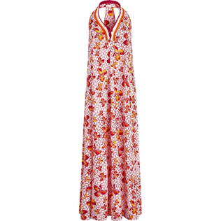 Women Long Dress Iris Lace- Vilebrequin x Poupette St Barth Pink Vorderansicht