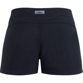 Women Stretch Flat Belt Swim Shorts - Vilebrequin x Ines de la Fressange Navy back view