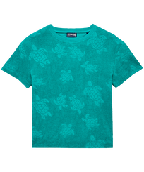 Camiseta de felpa con cuello redondo y estampado Rondes des Tortues para niños Tropezian green vista frontal