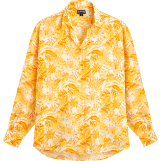 Camisa de viscosa con estampado Tahiti Flowers para mujer Maiz vista frontal