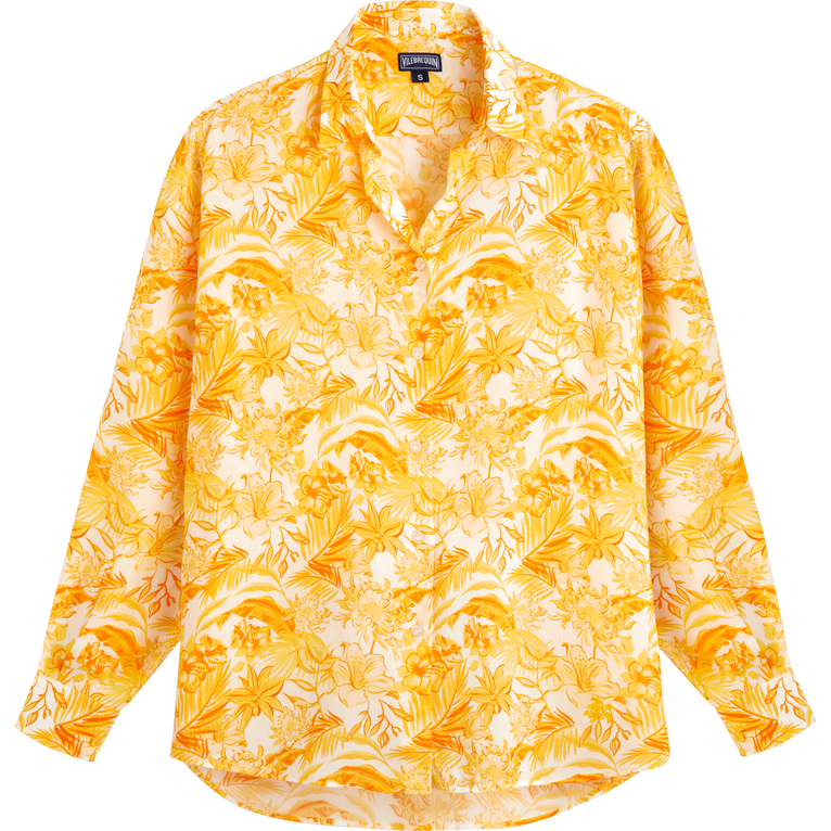 Tahiti Flowers Hemd Aus Viskose Für Damen - Fondoir - Gelb - Größe XS - Vilebrequin