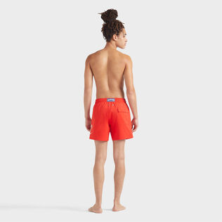 Pantaloncini mare uomo corti elasticizzati Placed Poulpe Papavero vista indossata posteriore