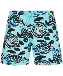 Boys Others Printed - Boys Stretch Swim Shorts Screen Turtles, Lagoon front view
