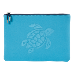 Bolsa de playa con cremallera y estampado Turtle Celeste vista frontal