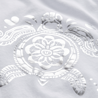 Girls Organic Cotton T-shirt Tribal Turltes White details view 1